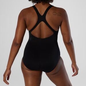 SPEEDO Contemporary Ultraback Black Performance One Piece Swimsuit Athleisure 14